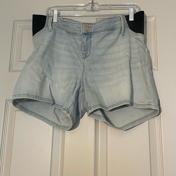 Isabel Maternity by Ingrid & Isabel Pants - Isabel Light Blue Denim Shorts